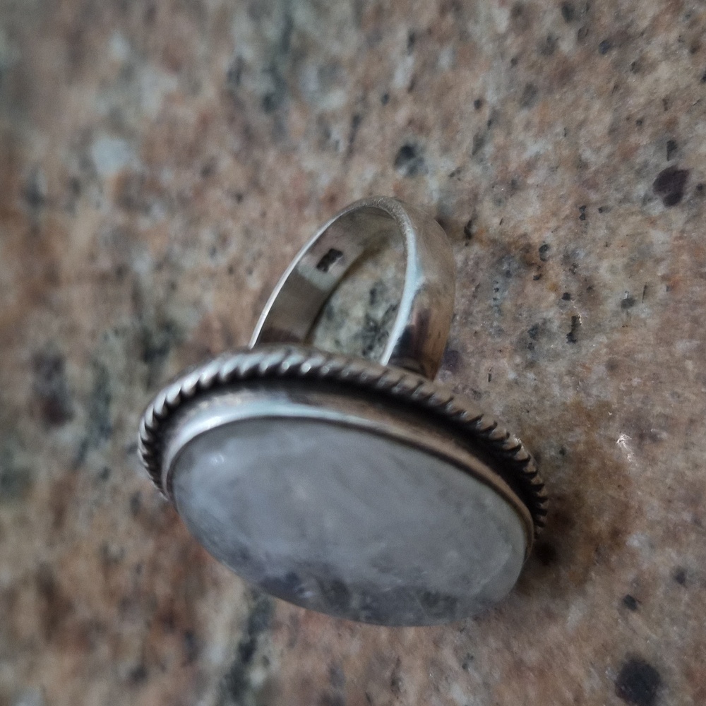 🌚🌕Moonstone Sterling Silver Ring🌚🌔🌛🌗 Size 8 - Picture 5 of 5